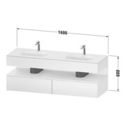 Duravit Ensemble meuble vasque encastrable Qatego 160x55x60cm, sous vasque console, blanc mat-3