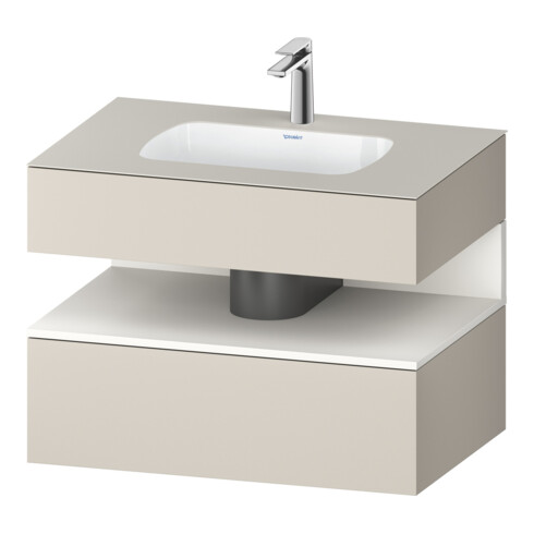 Duravit Ensemble meuble vasque encastrable Qatego 80x55x60 cm, blanc mat, Kon-WTU, niche