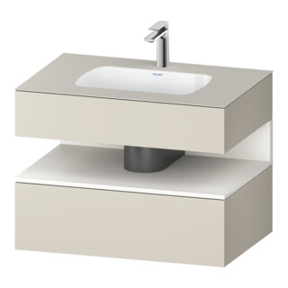 Duravit Ensemble meuble vasque encastrable Qatego 80x55x60 cm, blanc mat, sous-meuble console