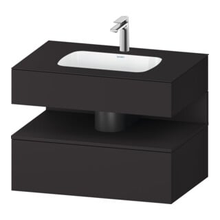 Duravit Ensemble meuble vasque encastrable Qatego 80x55x60 cm, graphite mat, console sous vasque