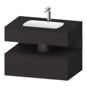 Duravit Ensemble meuble vasque encastrable Qatego 80x55x60 cm, graphite mat, console sous vasque