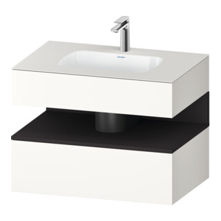 Duravit Ensemble meuble vasque encastrable Qatego 80x55x60 cm, gris m/bl mat, sous-vasque console