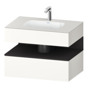 Duravit Ensemble meuble vasque encastrable Qatego 80x55x60 cm, gris m/bl mat, sous-vasque console