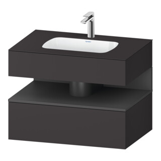 Duravit Ensemble meuble vasque encastrable Qatego 80x55x60 cm, gris m/Gr mat, console sous-vasque