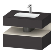 Duravit Ensemble meuble vasque encastrable Qatego 80x55x60 cm, T m/Gr mat, console sous-vasque
