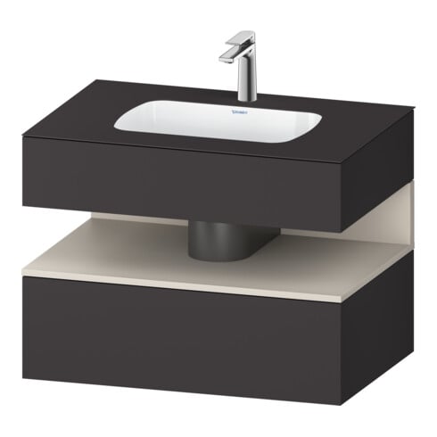 Duravit Ensemble meuble vasque encastrable Qatego 80x55x60 cm, T m/Grap mat, console sous-vasque