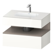 Duravit Ensemble meuble vasque encastrable Qatego 80x55x60cm, blanc mat/blanc brillant, sous-meuble console