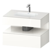 Duravit Ensemble meuble vasque encastrable Qatego 80x55x60cm, blanc, sous-meuble console, niche