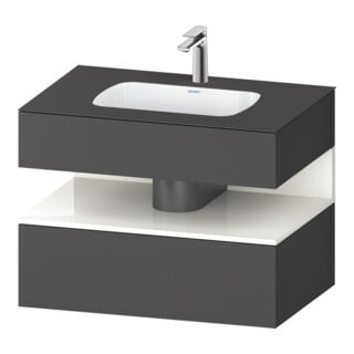 Duravit Ensemble meuble vasque encastrable Qatego 80x55x60cm, gris w g/Gra, sous-vasque console
