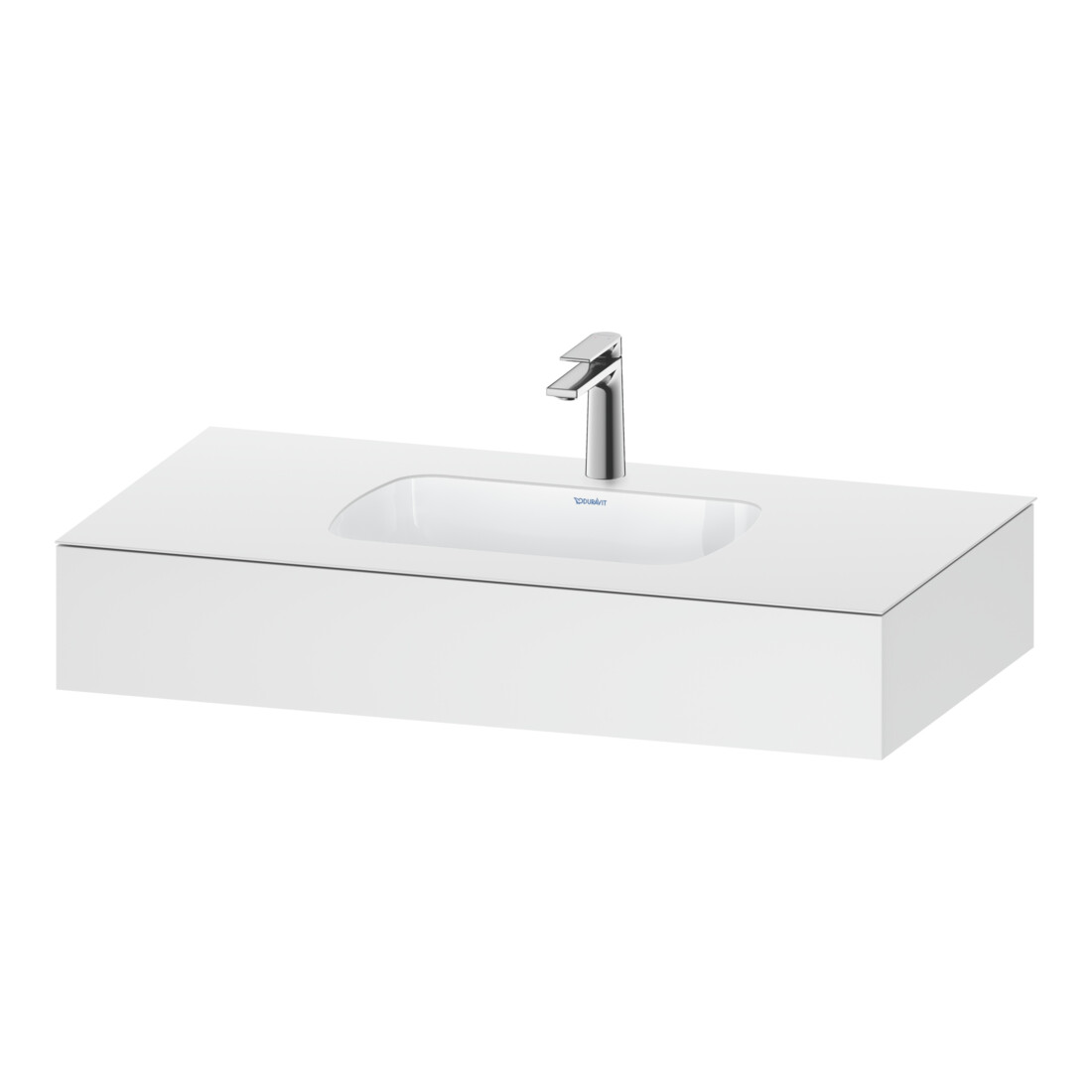 Duravit Ensemble meuble vasque encastré Qatego 100x55x17 cm, blanc mat, 1 découpe, avec plan lavabo