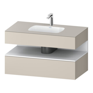 Duravit Ensemble meuble vasque encastré Qatego 100x55x60 cm, blanc, avec tiroir, Kon-WTU, niche