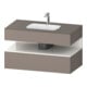 Duravit Ensemble meuble vasque encastré Qatego 100x55x60 cm, blanc/gris, Kon-WTU, niche-1