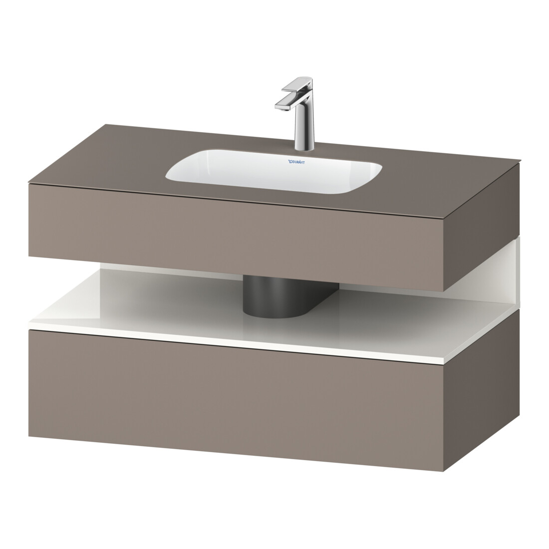 Duravit Ensemble meuble vasque encastré Qatego 100x55x60 cm, blanc hg/b ma, console sous vasque