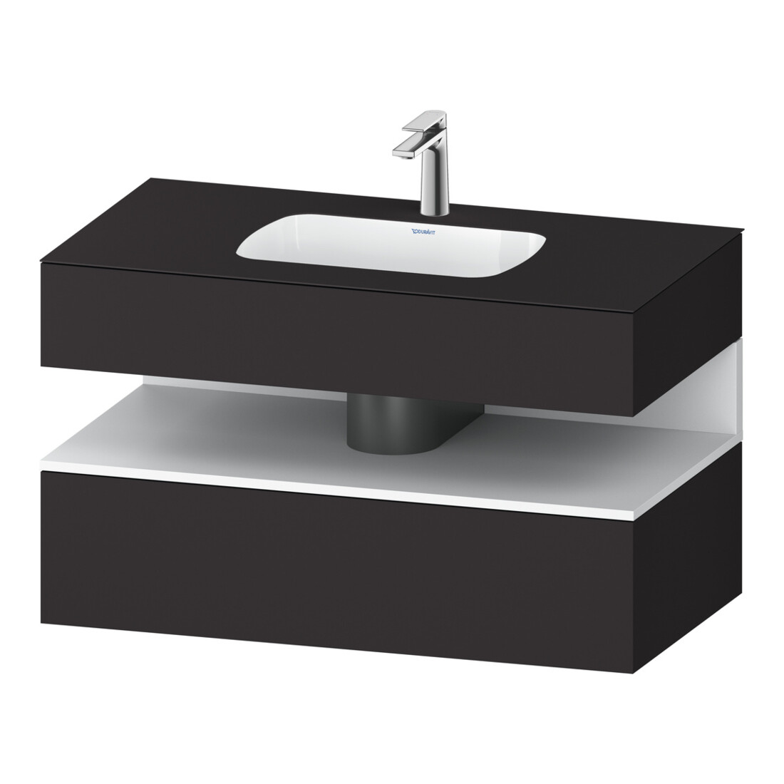 Duravit Ensemble meuble vasque encastré Qatego 100x55x60 cm, blanc mat avec console