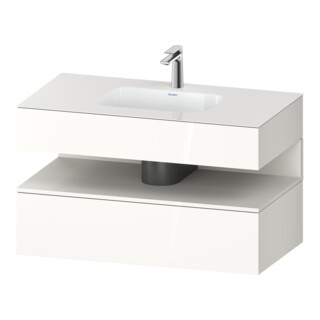 Duravit Ensemble meuble vasque encastré Qatego 100x55x60 cm, blanc mat/blanc brillant, meuble sous-vasque console