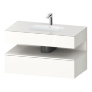 Duravit Ensemble meuble vasque encastré Qatego 100x55x60 cm, blanc mat/blanc brillant, meuble sous-vasque console