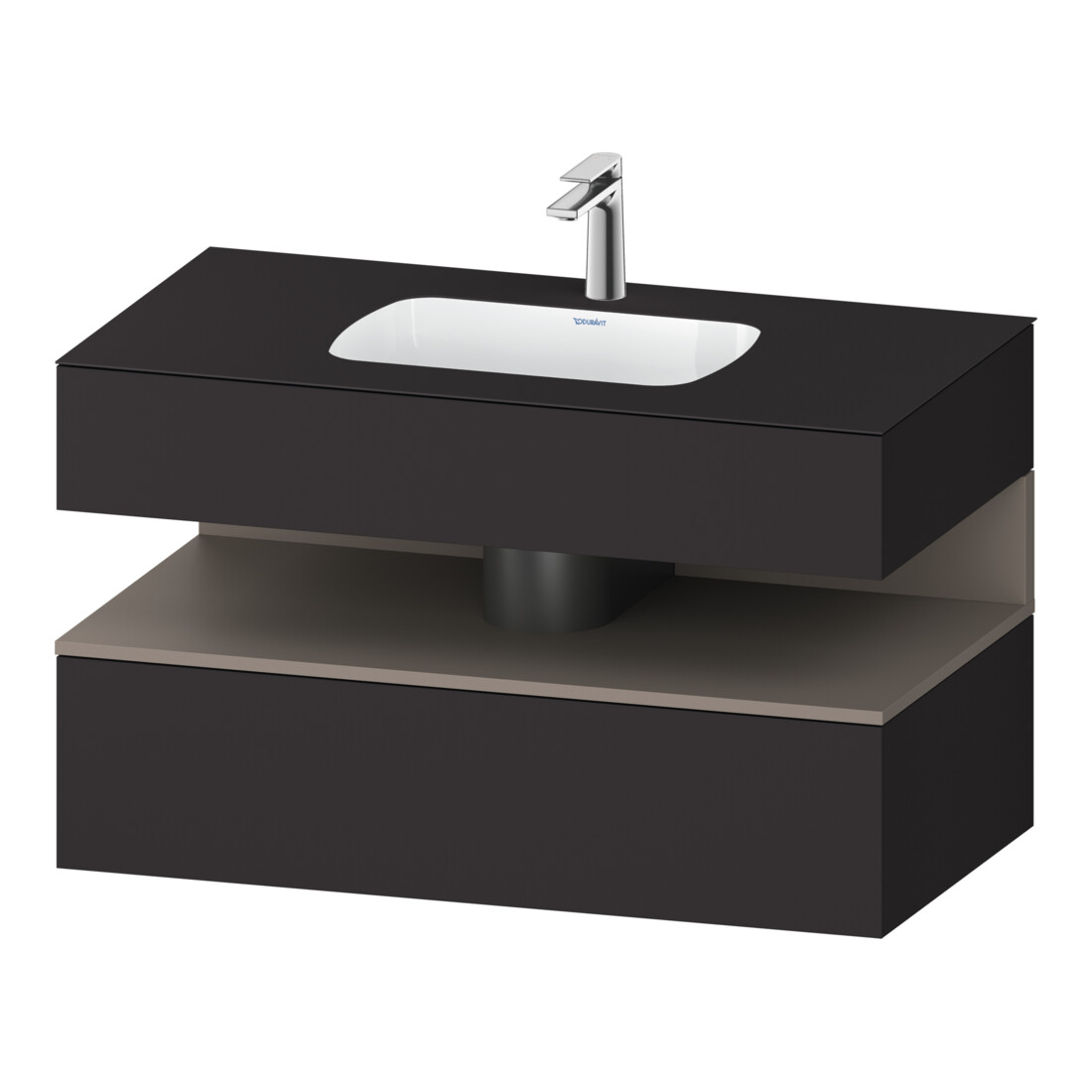 Duravit Ensemble meuble vasque encastré Qatego 100x55x60 cm, blanc mat, console sous-vasque