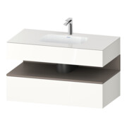 Duravit Ensemble meuble vasque encastré Qatego 100x55x60 cm, blanc/mat/gris, Kon-WTU, B