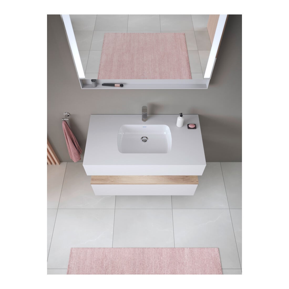 Duravit Ensemble meuble vasque encastré Qatego 100x55x60 cm, blanc mat, Kon-WTU, niche