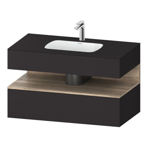 Duravit Ensemble meuble vasque encastré Qatego 100x55x60 cm, E Ma/Gr mat, sous-meuble console