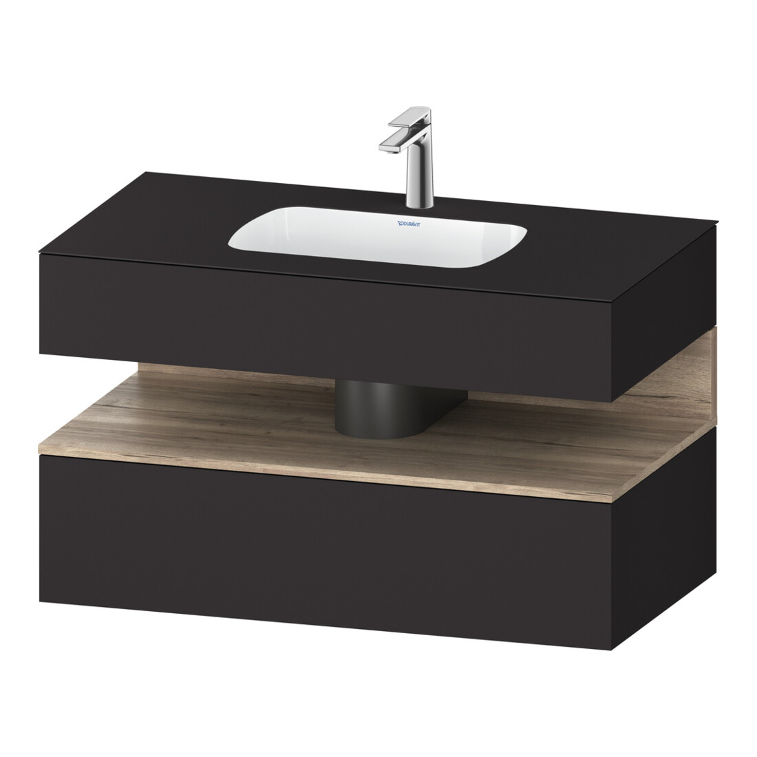Duravit Ensemble meuble vasque encastré Qatego 100x55x60 cm, E Ma/Gr mat, sous-meuble console