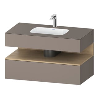 Duravit Ensemble meuble vasque encastré Qatego 100x55x60 cm, E na/b m, Kon-WTU, niches