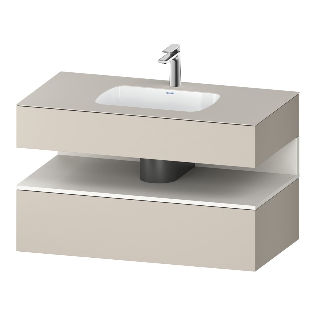 Duravit Ensemble meuble vasque encastré Qatego 100x55x60cm, blanc mat, console sous vasque