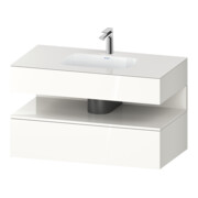Duravit Ensemble meuble vasque encastré Qatego 100x55x60cm, blanc, sous-meuble console, niche