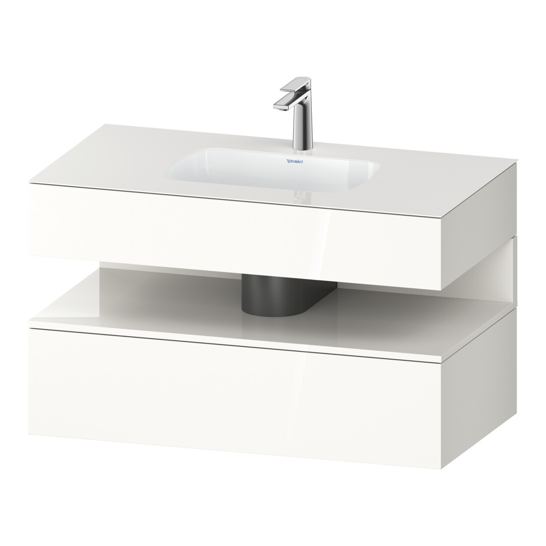 Duravit Ensemble meuble vasque encastré Qatego 100x55x60cm, blanc, sous-meuble console, niche