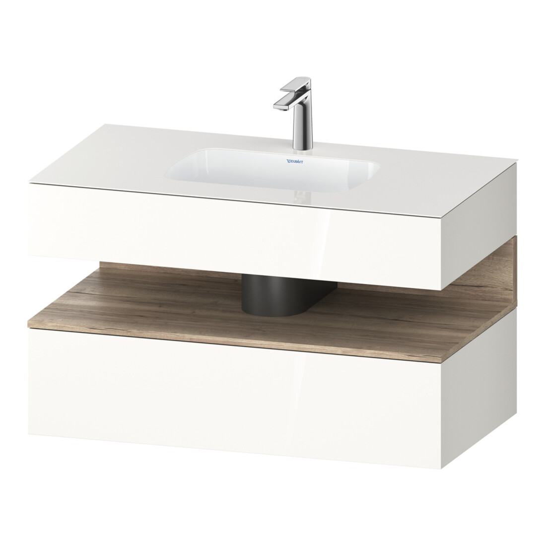 Duravit Ensemble meuble vasque encastré Qatego 100x55x60cm, E Ma/blanc brillant, console sous vasque