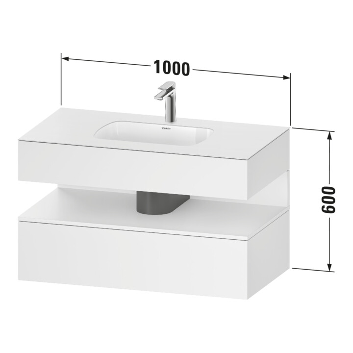 Duravit Ensemble meuble vasque encastré Qatego 100x55x60cm, E Ma/t mat, console sous vasque