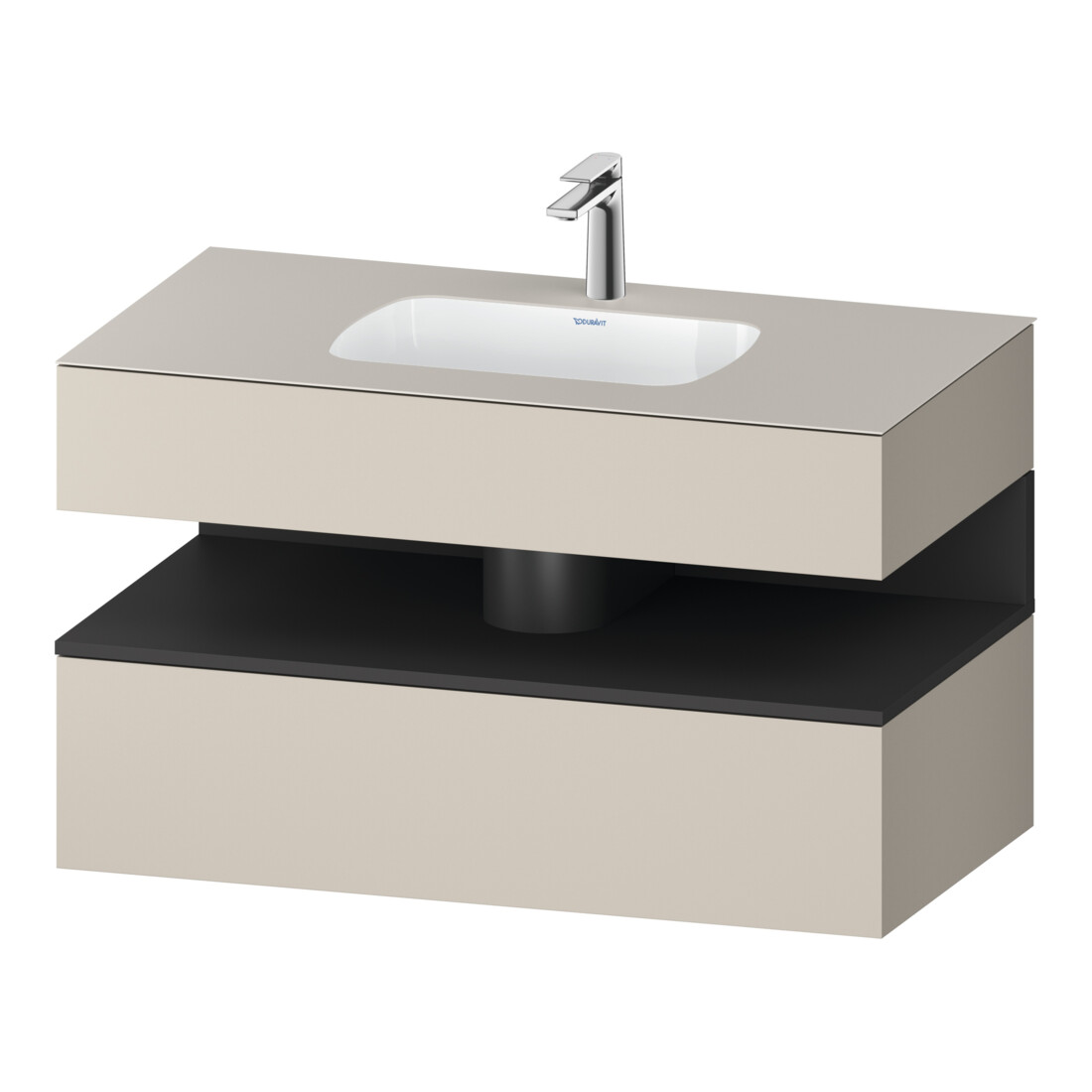 Duravit Ensemble meuble vasque encastré Qatego 100x55x60cm, gris m/ta m, Kon-WTU, B