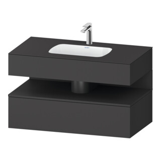 Duravit Ensemble meuble vasque encastré Qatego 100x55x60cm, gris mat, console sous vasque