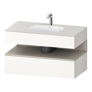 Duravit Ensemble meuble vasque encastré Qatego 100x55x60cm, T m/bl mat, console sous-vasque