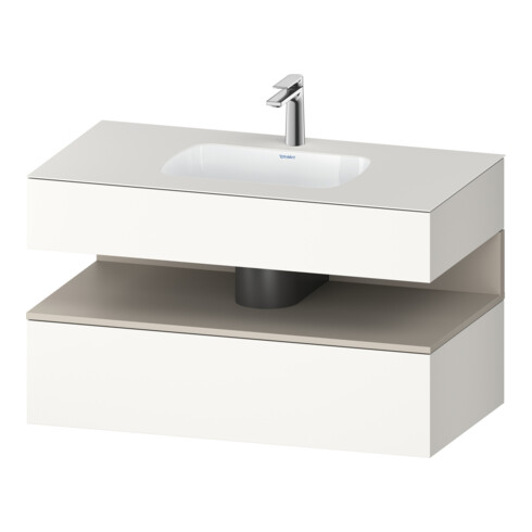 Duravit Ensemble meuble vasque encastré Qatego 100x55x60cm, T m/we m, Kon-WTU, niche