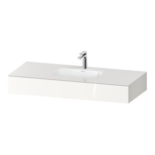 Duravit Ensemble meuble vasque encastré Qatego 120x55x17 cm, blanc brillant, 1 découpe, avec plan supérieur