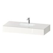 Duravit Ensemble meuble vasque encastré Qatego 120x55x17 cm, blanc brillant, 1 découpe, avec plan supérieur