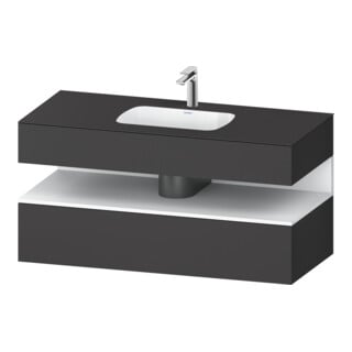 Duravit Ensemble meuble vasque encastré Qatego 120x55x60 cm, blanc mat avec console