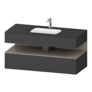 Duravit Ensemble meuble vasque encastré Qatego 120x55x60 cm, blanc mat, avec miroir, Kon-WTU, B
