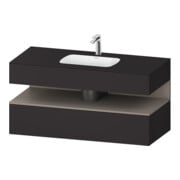 Duravit Ensemble meuble vasque encastré Qatego 120x55x60 cm, blanc mat, avec miroir, Kon-WTU, B