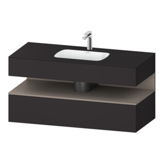 Duravit Ensemble meuble vasque encastré Qatego 120x55x60 cm, blanc mat, console sous vasque