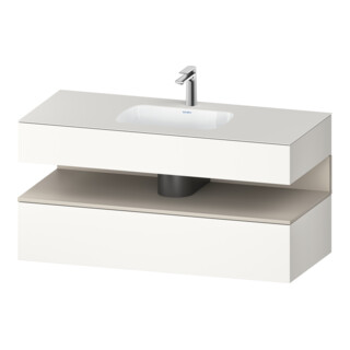 Duravit Ensemble meuble vasque encastré Qatego 120x55x60 cm, blanc mat, Kon-WTU, niche