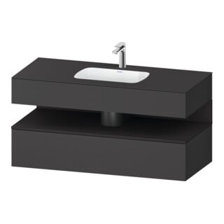 Duravit Ensemble meuble vasque encastré Qatego 120x55x60 cm, gris m/Gr ma, console sous vasque