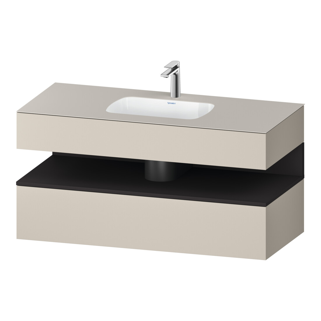 Duravit Ensemble meuble vasque encastré Qatego 120x55x60 cm, gris m/ta ma, sous-meuble console
