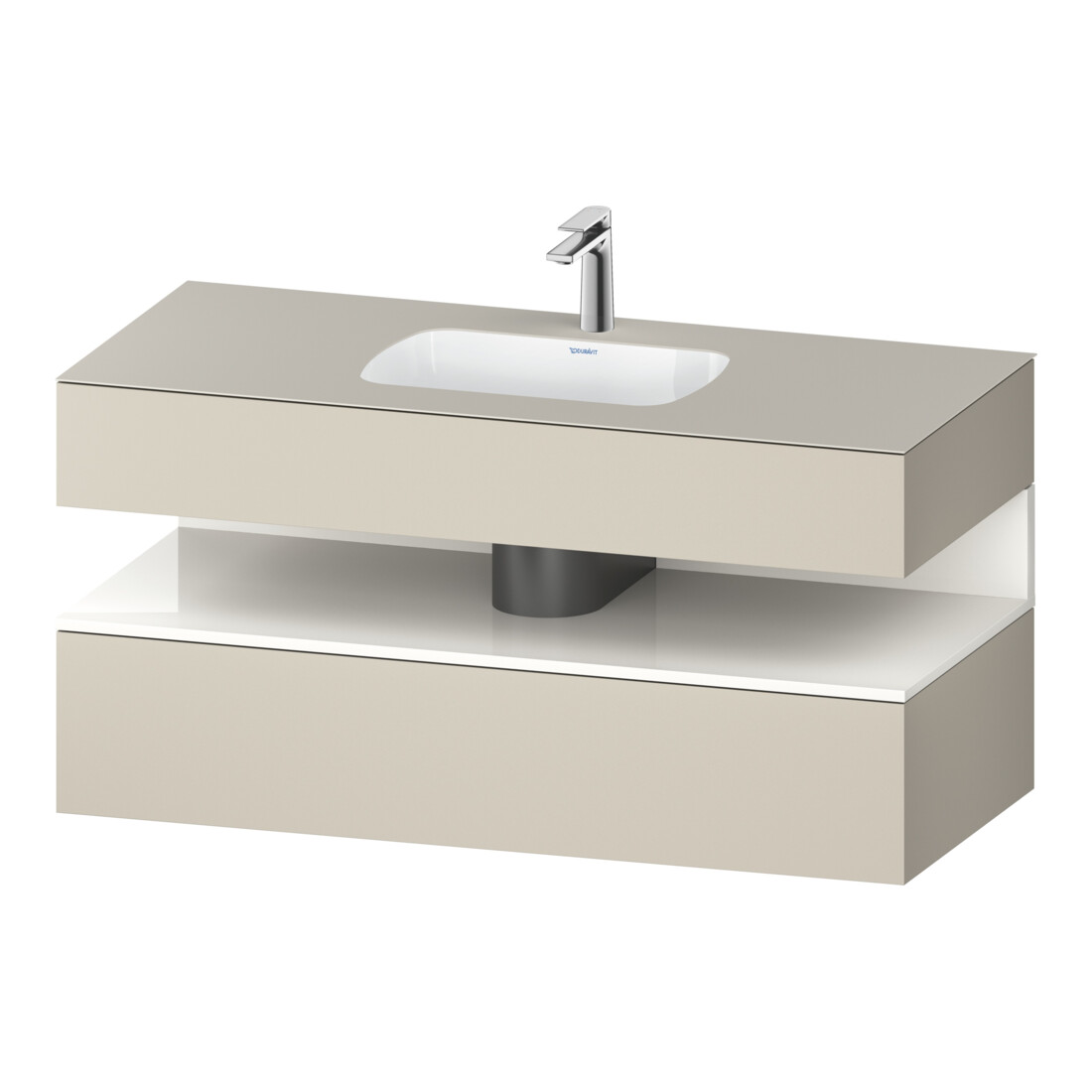 Duravit Ensemble meuble vasque encastré Qatego 120x55x60cm, blanc g/tau mat, sous-vasque console