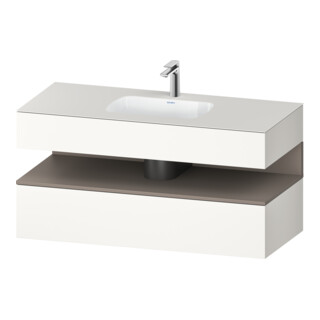 Duravit Ensemble meuble vasque encastré Qatego 120x55x60cm, blanc mat, console sous vasque