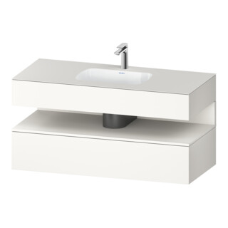 Duravit Ensemble meuble vasque encastré Qatego 120x55x60cm, blanc mat, console sous vasque