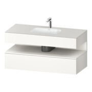 Duravit Ensemble meuble vasque encastré Qatego 120x55x60cm, blanc mat, console sous vasque