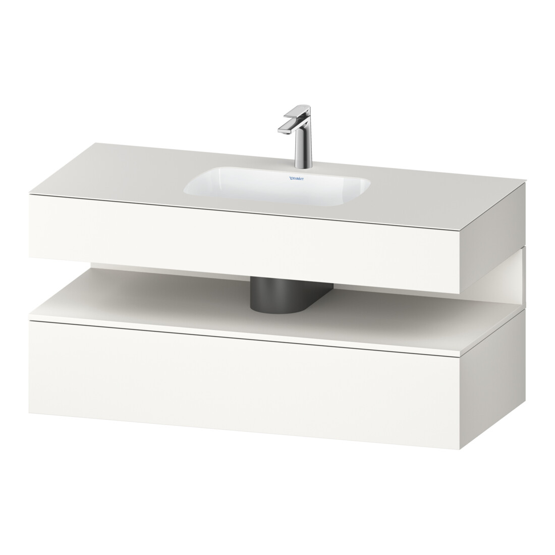 Duravit Ensemble meuble vasque encastré Qatego 120x55x60cm, blanc mat, console sous vasque