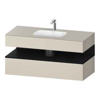 Duravit Ensemble meuble vasque encastré Qatego 120x55x60cm, E blanc/taupe mat, console sous-vasque
